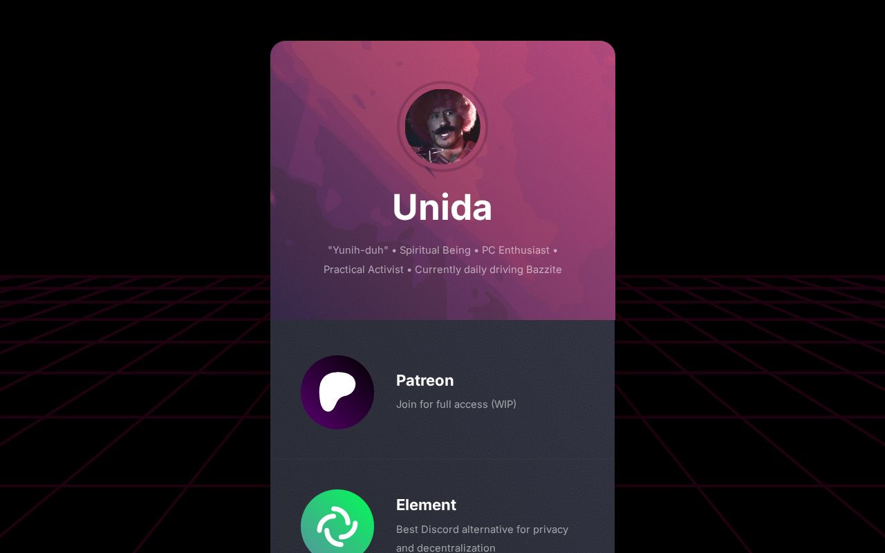 Carrd profile picture for @unida